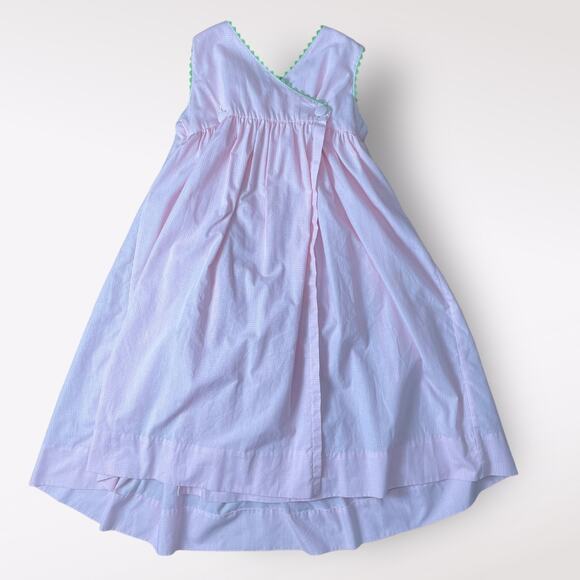 Amanda Remembered Pink Gingham Smocked‎ Hula Frogs Wrap Dress Size 6 - Picture 3 of 6